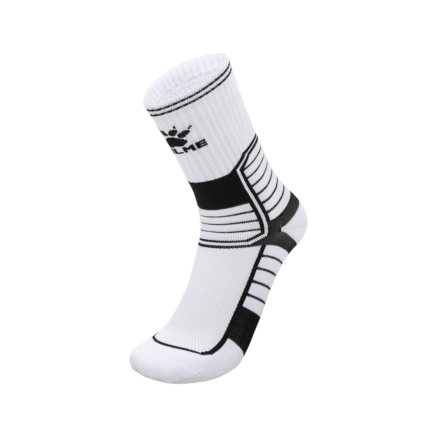 Kelme 黑白運動中筒襪 Black White Cotton Ankle Socks